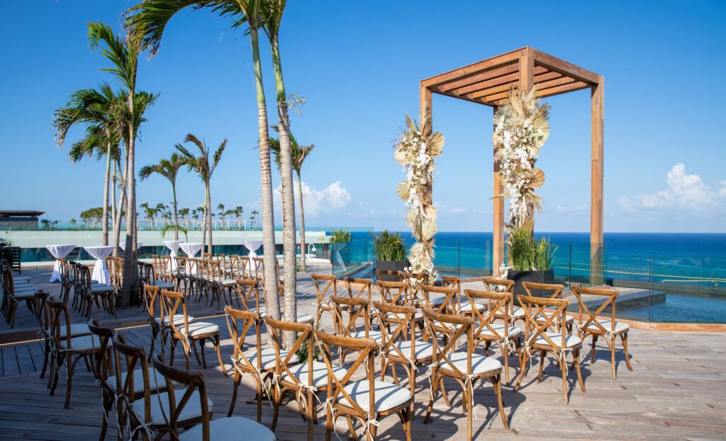 Sky destination wedding venue in Riviera Maya Mexico 

